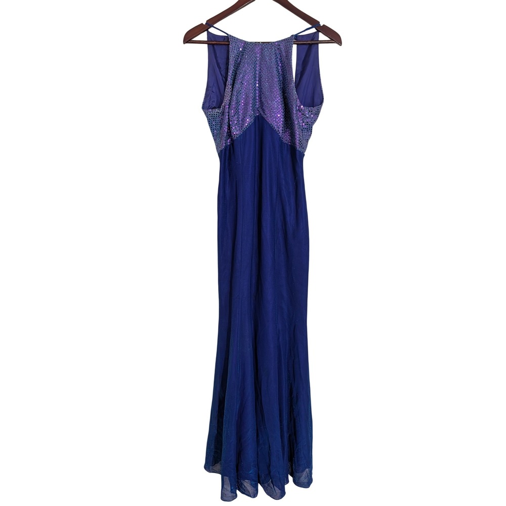 VTG Maurices Sparkly Ombre Dress Prom Siren Made in USA Purple Blue Size 5/6